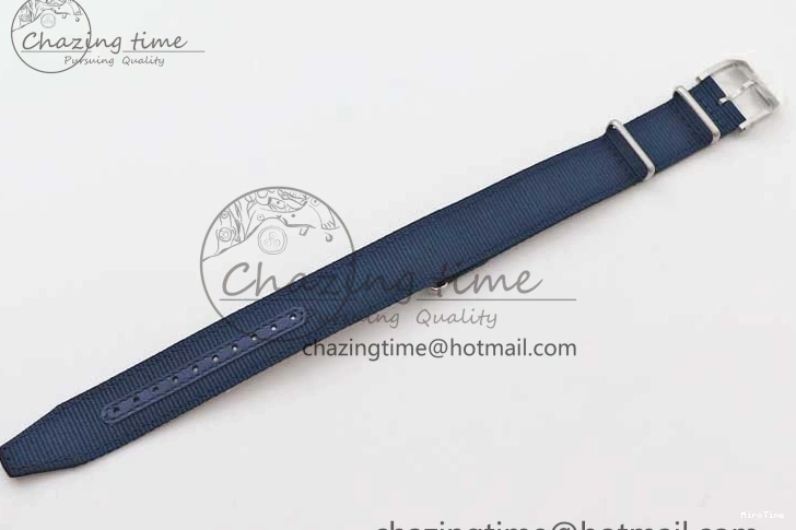 MIROTIME 0710 BestValue Mark XVIII IW328101 Black Ceramic M+F 1:1 Best Edition Blue Dial on Blue Nylon Strap A 7058